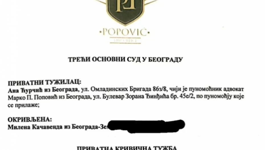 Ana krivično gonila Kačavendu i Đedovića