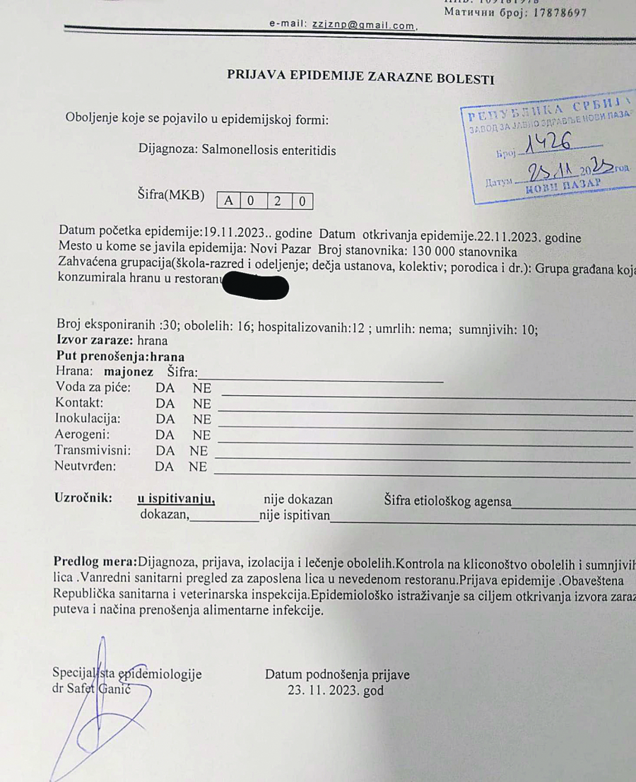 masovno trovanje u Novom Pazaru