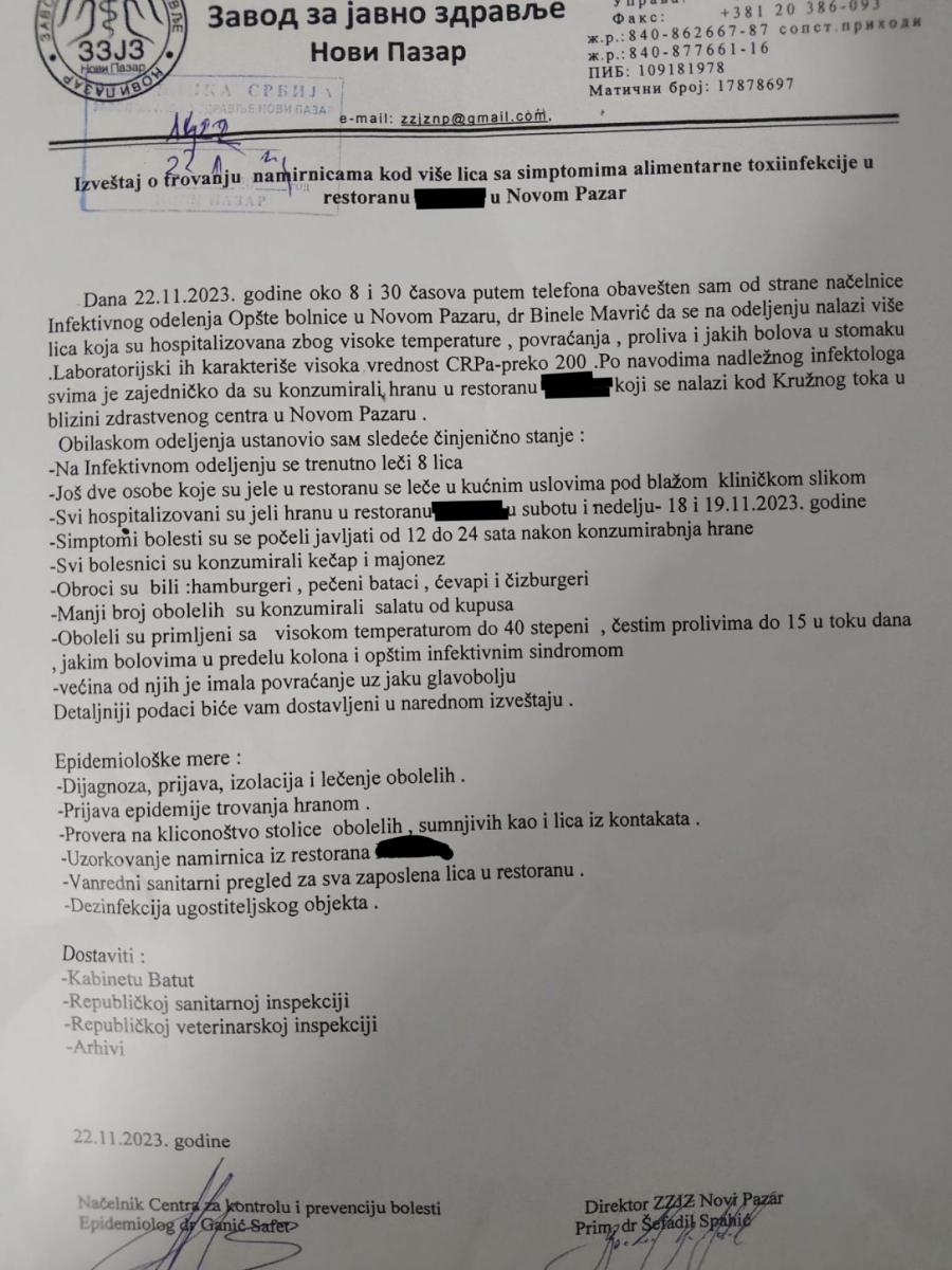 masovno trovanje u Novom Pazaru