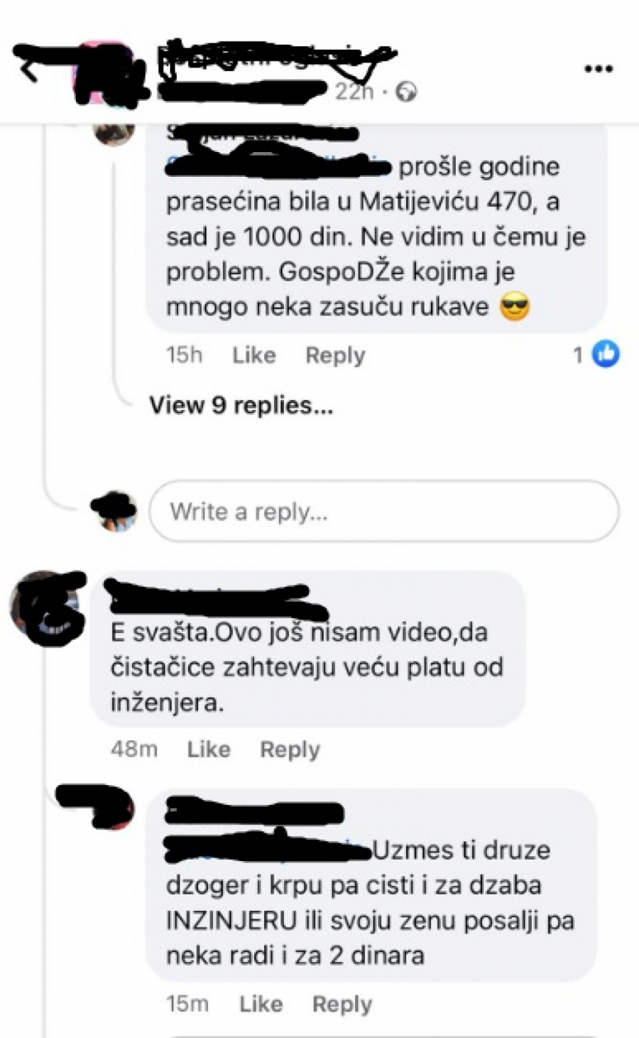 oglas za čišćenje kuće