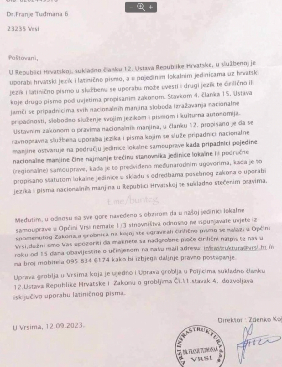 Hrvatima i mrtvi Srbi smetaju