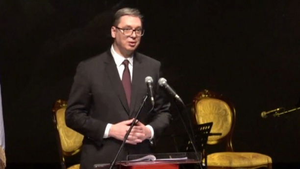 Predsednik Srbije Aleksandar Vučić prisustvuje svečanoj Svetosavski akademiji u Skoplju