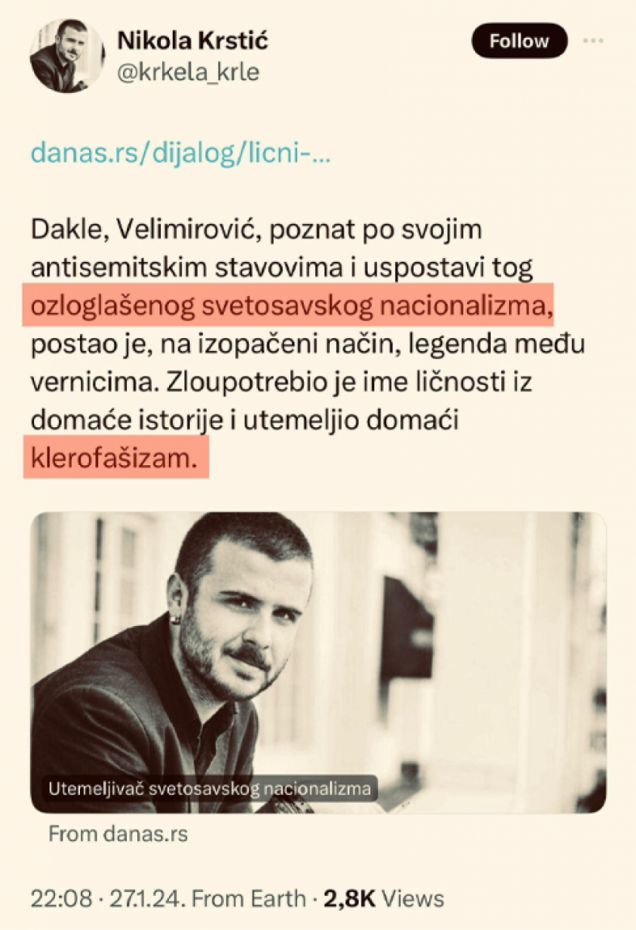 nikola krstić tvit