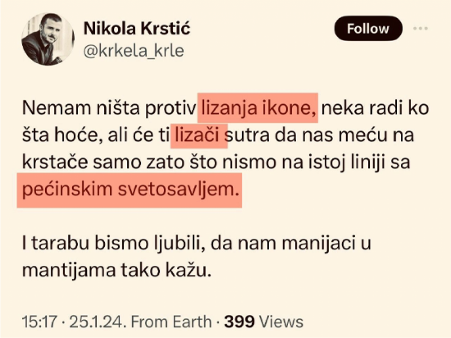 nikola krstić tvit