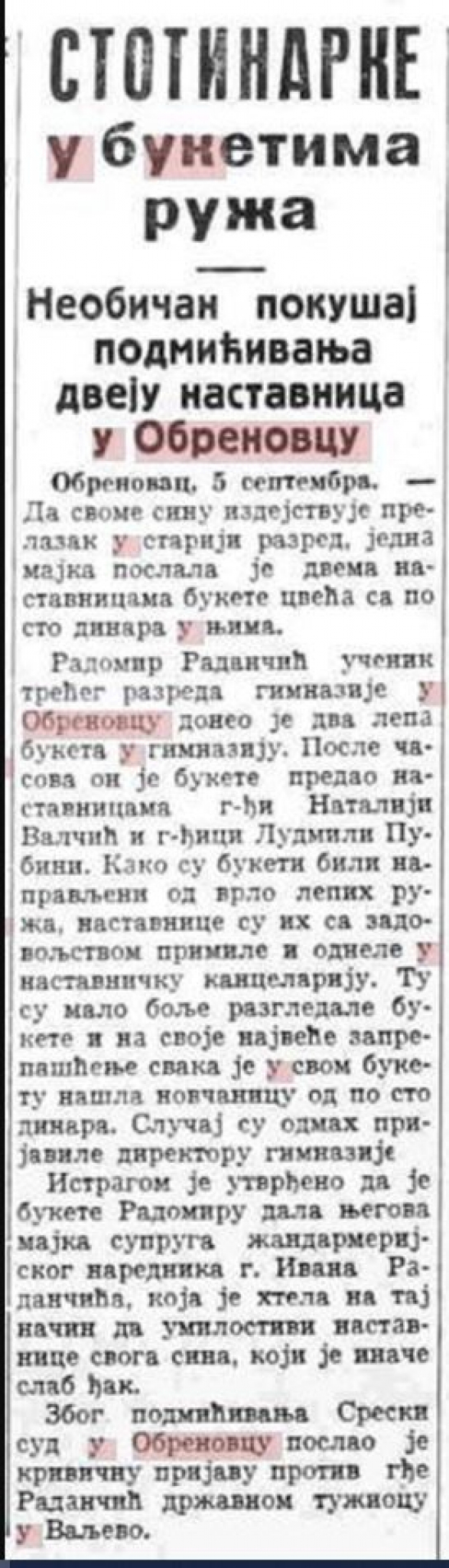 Roditelji pokušali da podmite učiteljicu