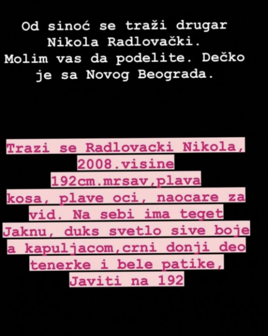 Nestao dečak