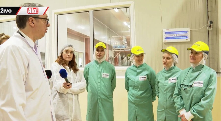 Predsednik Aleksandar Vučić prisustvuje svečanom otvaranju nove fabrike kompanije Nestle u Beogradu