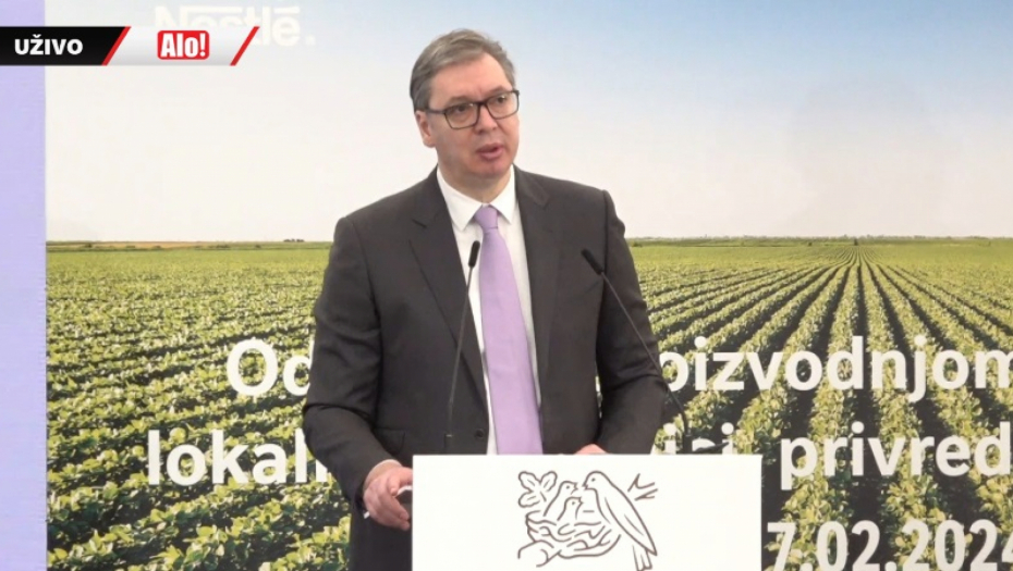 Predsednik Aleksandar Vučić prisustvuje svečanom otvaranju nove fabrike kompanije Nestle u Beogradu