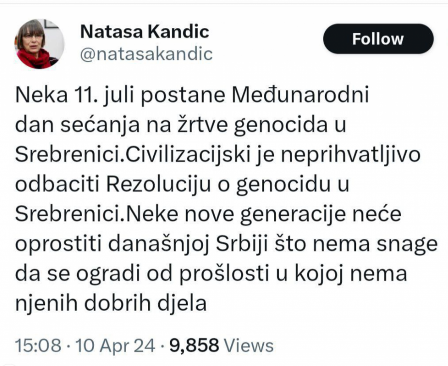 kandić tvit