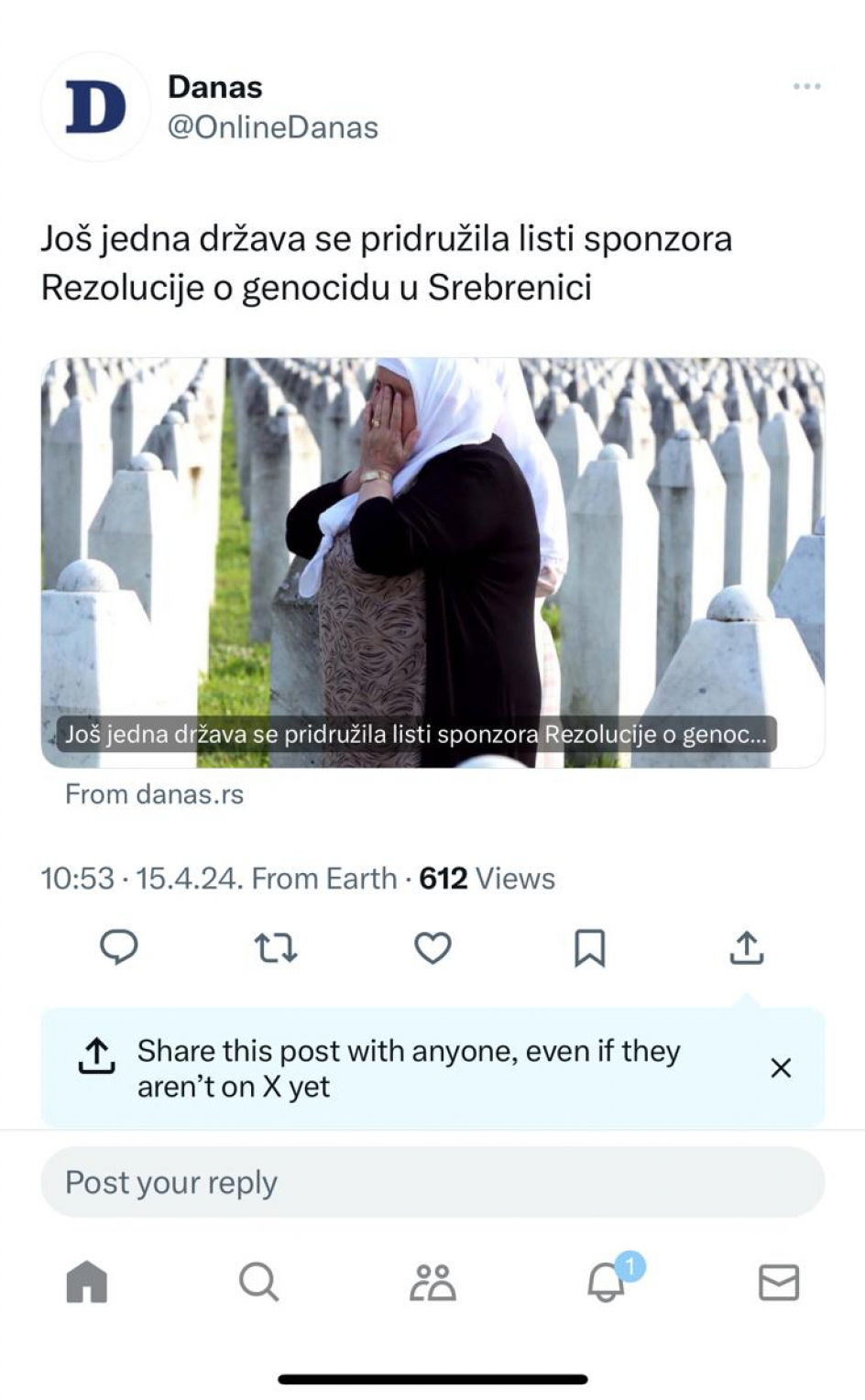 Danas o Srebrenici