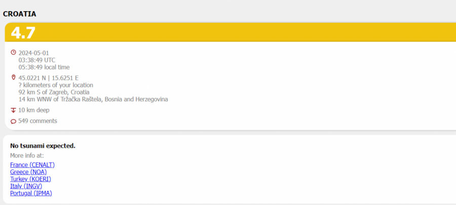 zemljotres u hrvatskoj