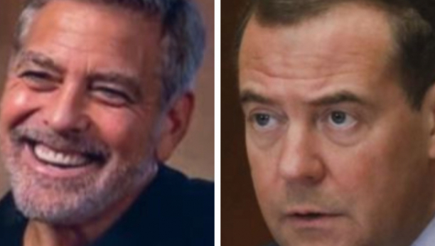 Džordž Kluni i Dmitrij Medvedev