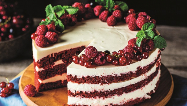 crveni somot sa malinama