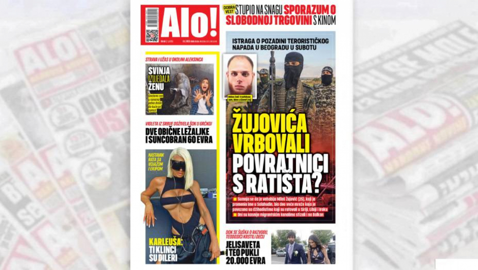 Naslovna strana "Alo" za 2.jul
