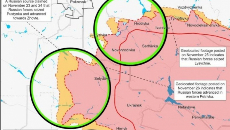 Pokrovsk, 27. novembar, 13:30 časova. Foto: ISW