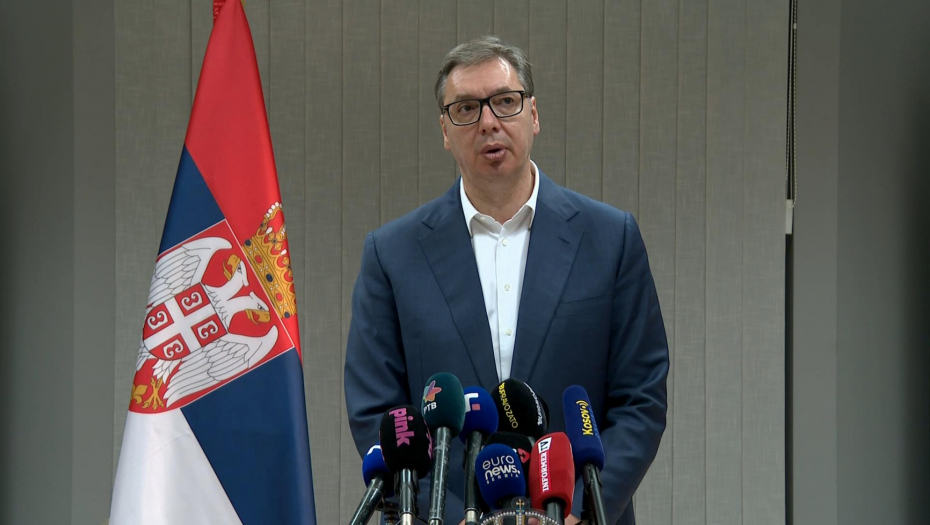 Predsednik Srbije Aleksandar Vučić obraća se javnosti iz Brisela