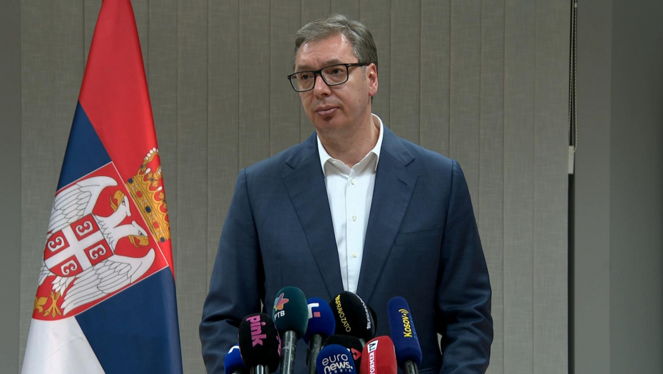 Predsednik Srbije Aleksandar Vučić obraća se javnosti iz Brisela