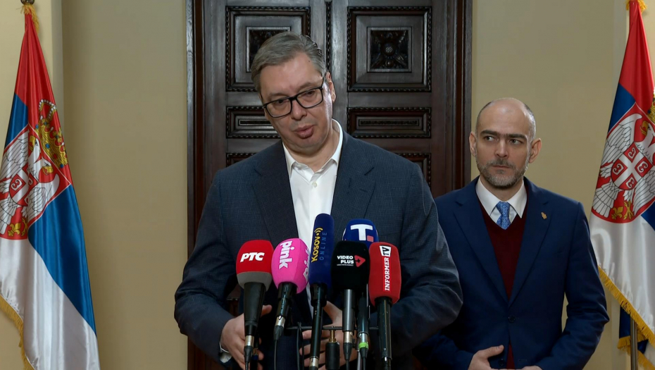 Predsednik Vučić se obraća medijima iz Bugarske