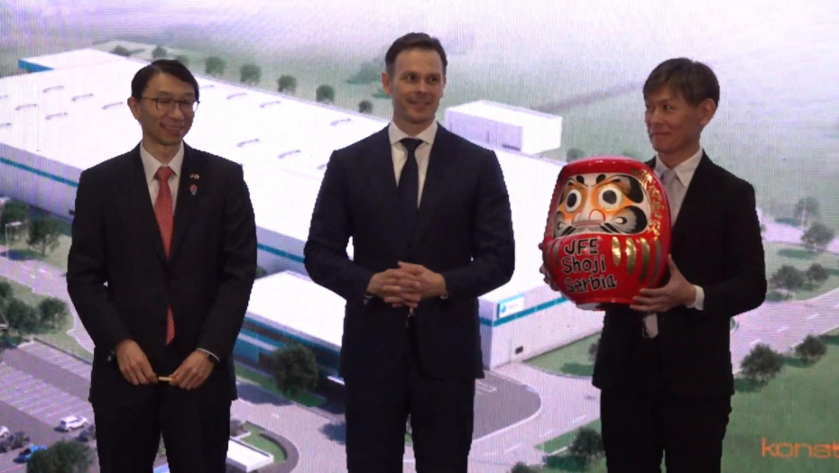 Ministar finansija Siniša Mali na otvaranju japanske fabrike "JFE Shoji Serbia" u Inđiji
