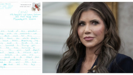 Ministarska za unutrašnju bezbednost Kristi Noem iznela je šokantnu tvrdnju u sredu: Jedan nelegalni migrant poslao je pismo u kojem preti da će ubiti predsednika Donalda Trampa, uz obećanje da će se „sam deportovati“ nakon atentata