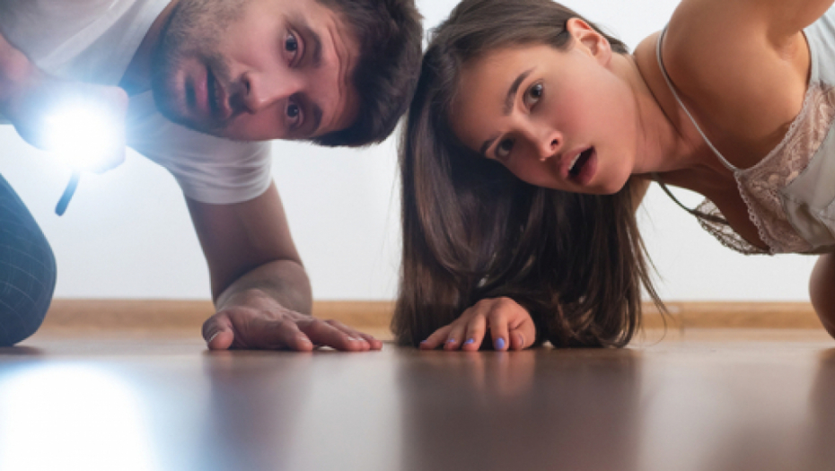 par gleda ispod kreveta