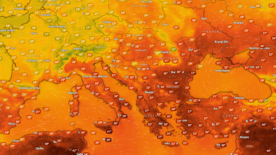 Printscreen/windy.com