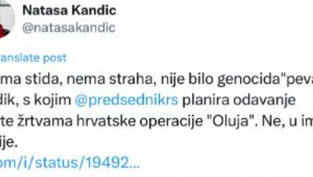 "Kada mi blokaderi dođemo na vlast napraviće Srbiju u kojoj će se obeležavati genocid u Srebrenici, i neće se obeležavati stradanje Srba u Oluji," poručila je ideolog blokadere Nataša Kandić.