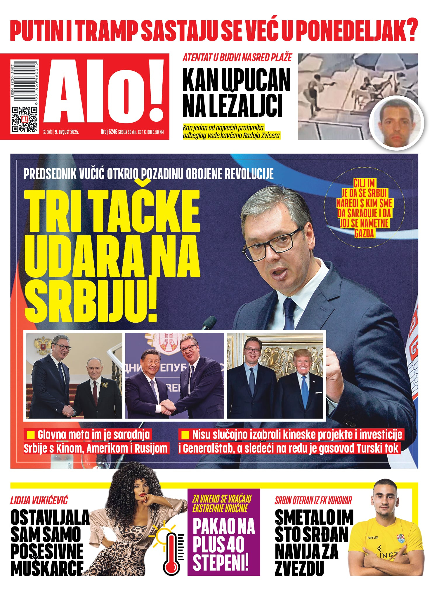 Naslovna strana Alo! novina za 9.avgust