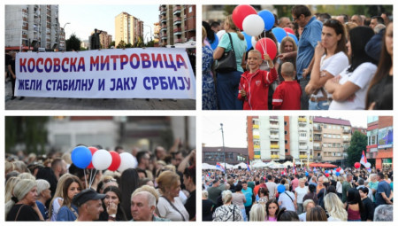 I u Kosovskoj Mitrovici građani su se sinoć okupili kako bi iskazali svoj stav protiv blokada