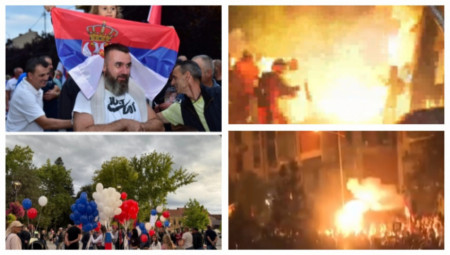 Blokaderi nasilnici večeras pale gradu Filozofskof fakulteta u Novom Sadu