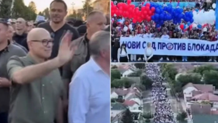 Lider SNS i savetnik predsednika za regionalna pitanja Miloš Vučević šetao je večeras sa građanima Kaća i Novog Sada na mirnom skupu.