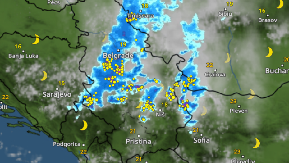 Nebo iznad Srbije u 20 časova,  Foto: Vremeradar