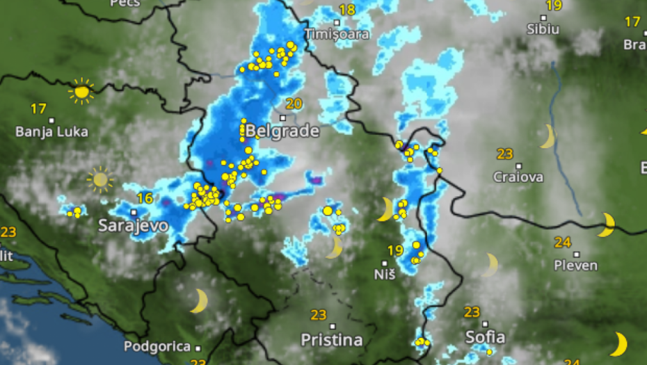 Nebo iznad Srbije u 19 časova,  Foto: Vremeradar