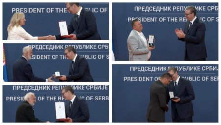 Ceremonija uručenja odlikovanja povodom Dana srpskog jedinstva, slobode i nacionalne zastave održana je u Palati "Srbija"