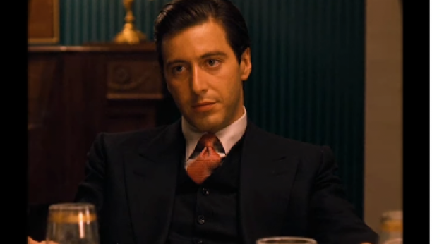 Al Paćino kao Majkl Korleone u filmu Kum