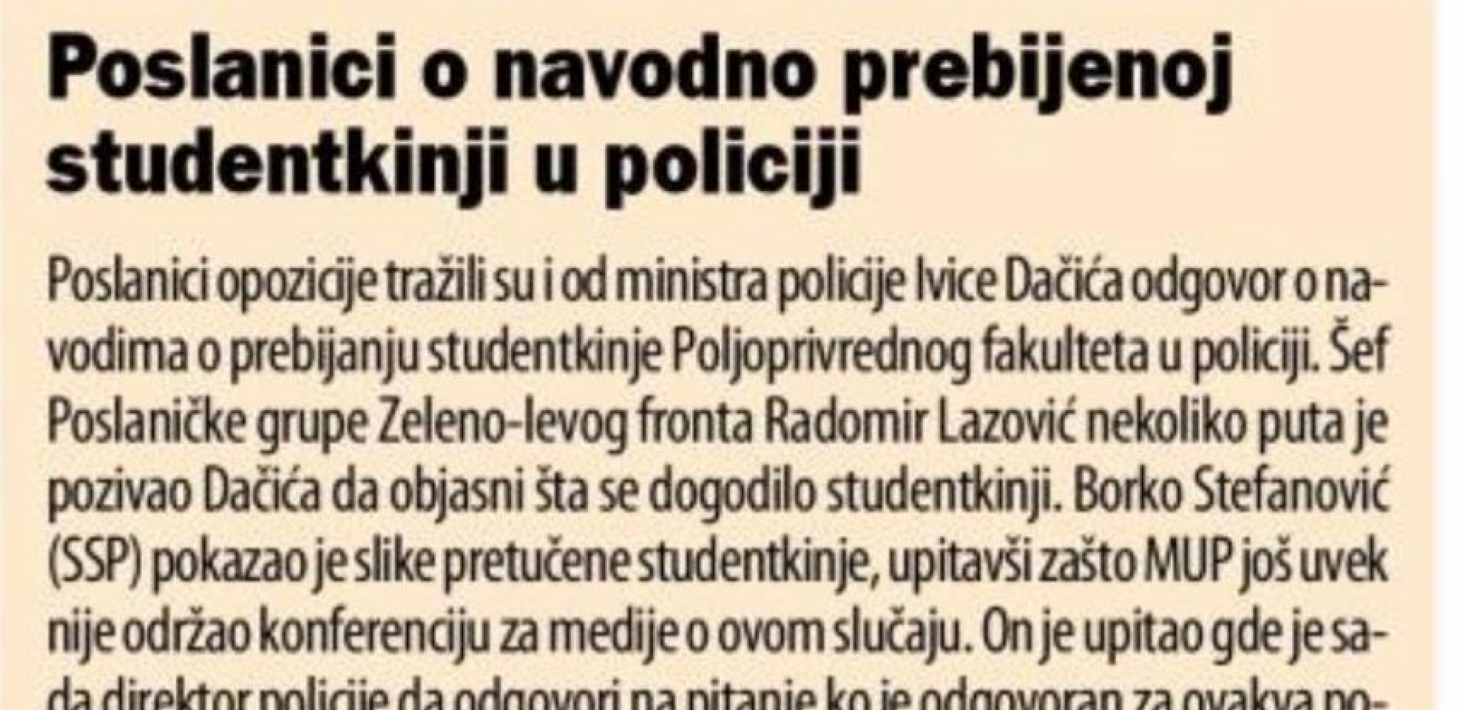 Prebijanje studentkinje