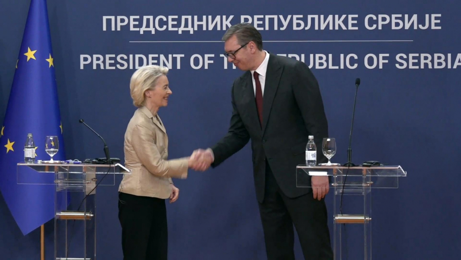 Sastanak predsednika Vučića sa predsednicom Evropske komisije Ursule fon der Lajen