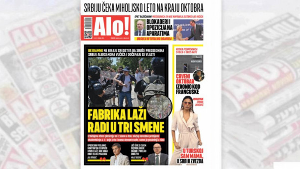 Naslovna strana Alo! novina za 17. oktobar