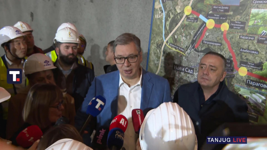 Predsednik Vučić u obilasku radova na tunelu “Iriški venac”