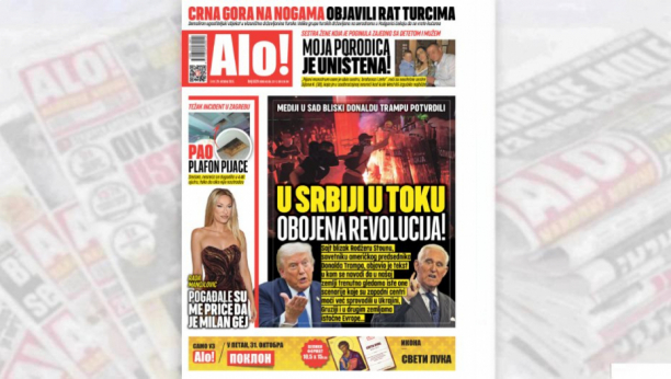 Naslovna strana Alo! novina za 29. oktobar