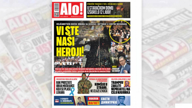 Naslovna strana Alo! novina za 6. oktobar