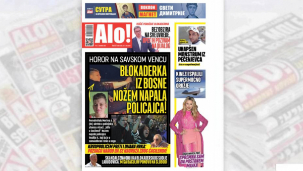 Naslovna strana Alo! novina za 7. novembar