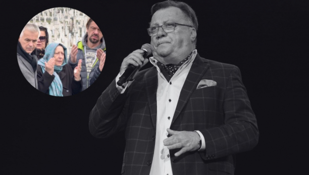 Sejda Bešlić na grobu Halida Bešlića