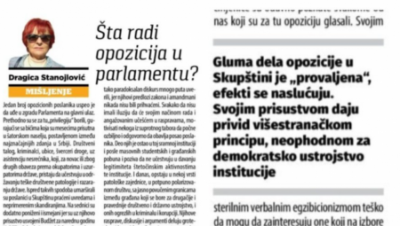 "Provaljeni ste, glumite u Skupštini!", poručio je blokaderski list "Danas" opoziciji