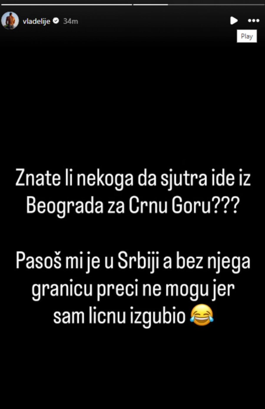 VLADIMIR TOMOVIĆ NE MOŽE DA PREĐE GRANICU Rijaliti učesnik se našao u teškoj situaciji, moli za pomoć!