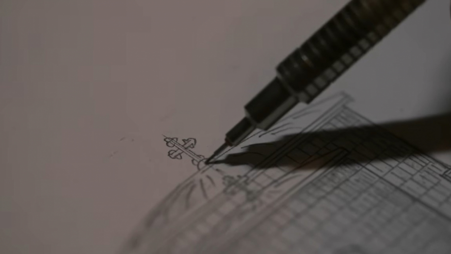 Crtež kapele na Lovćenu