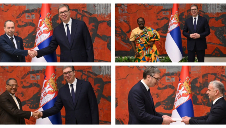 VUČIĆ PRIMIO AKREDITIVNA PISMA AMBASADORA LIBANA, KUBE, GANE I BUGARSKE &amp;quot;Da gradimo još čvršće odnose&amp;quot; (FOTO)