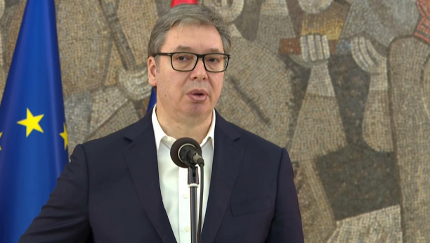 Predsednik Vučić na prijemu učenika Tehničke škole "Nikola Tesla" iz Vukovara