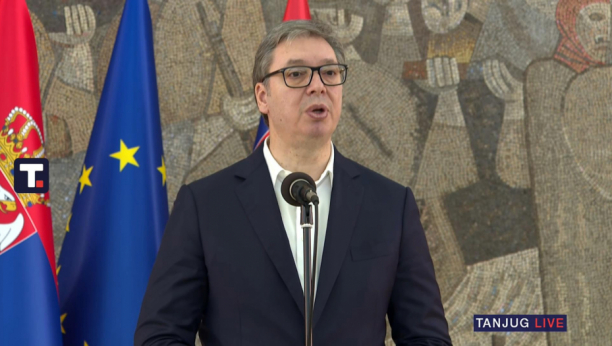 Predsednik Vučić na prijemu učenika Tehničke škole "Nikola Tesla" iz Vukovara