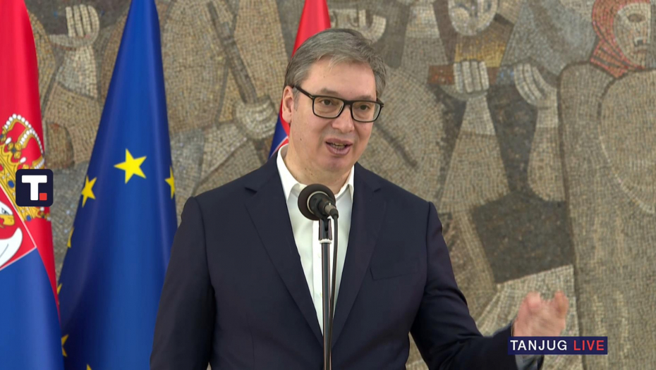 Predsednik Vučić na prijemu učenika Tehničke škole "Nikola Tesla" iz Vukovara